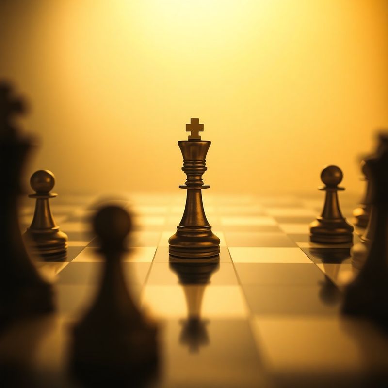 Piesă de șah rege în tonuri de cărbune și auriu — metaforă pentru strategia de risc